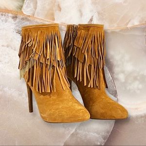 Giani Bini *New* Suede Boho Fringe Booties 6.5
